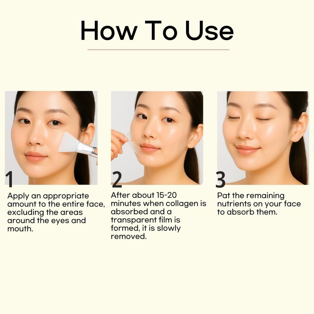 Daymellow Rice Collagen Wrapping Highly Moisturizing and Reduces Korean Mask, Peel-Off Mask, Firms, Glows, Pores, Skincare, 70ml/2.36oz