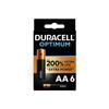 Pack of 6 Duracell Optimum AA 1.5V LR06 Black Batteries