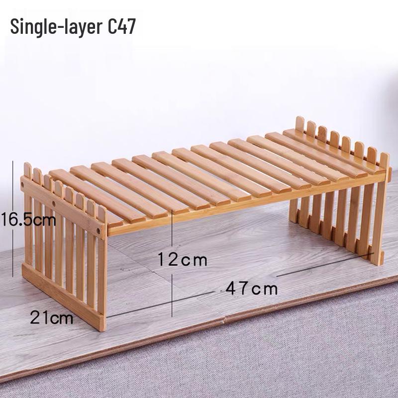 Multi-Layer Bamboo Flower Stand: Modern Succulent Bonsai Rack for Balcony, Bedroom, or Desktop.
