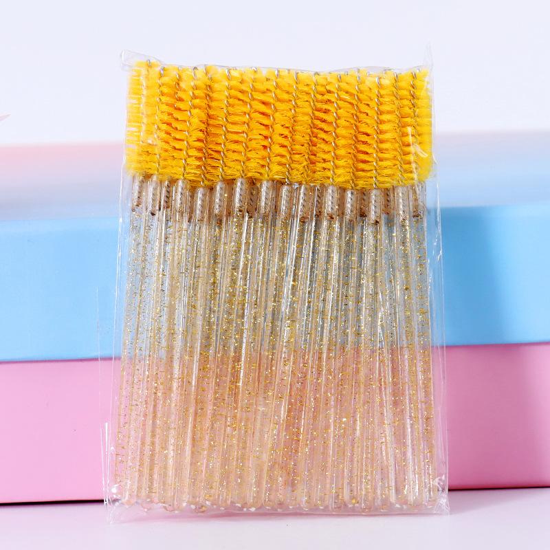 

Wholesale yelash brush makeup disposable 50pcs comb 6 color applicator mascara individualbrushes wand lash makeup brushes tools