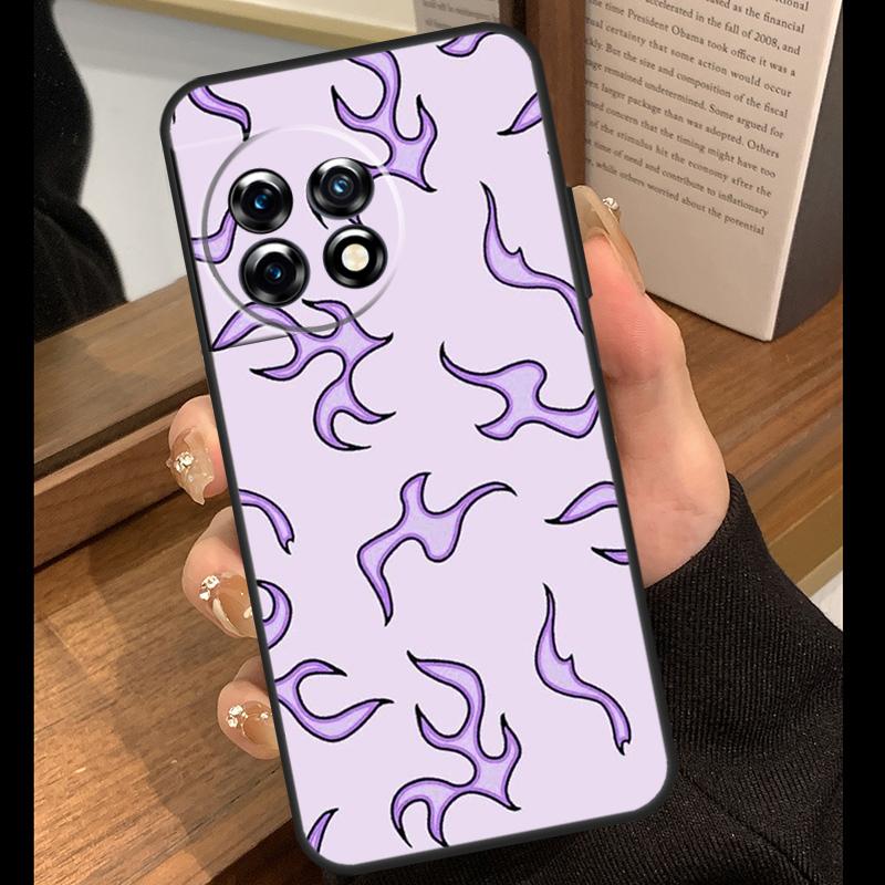 Purple Flames Fire Print Case For OnePlus 13T 10T 15R 10R 12R 13R 13 12 11 9 10 Pro Nord CE 5 2 3 4 Lite N20 N30 Cover