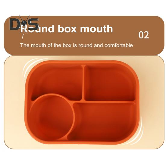 Silicone Lunch Box with Multi-compartments Leak-Proof BPA Free Food Storage Container Microwave/Oven/Freezer Safe Bento Box for Work Travel Picnic