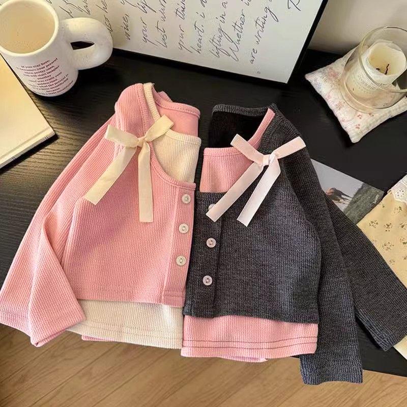 Girls' Sweet Two-Piece Long-Sleeve T-Shirt – 2025 Spring Fashion