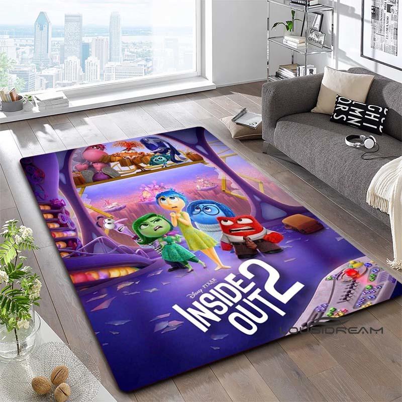 2026 New Inside Out 2 Cartoon Print Rug, Bedroom/Living Room Floor Mat, Large-Area Home Decor Anti-Slip Mat