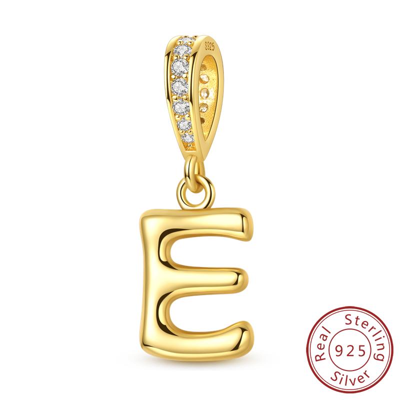 Dekorative Charms Perlenelemente Echtes Kupfer A-Z Alphabet 26 Buchstaben Charm Dekorationen Anhängerstück Geeignet Für Authentischen Armreif Armband