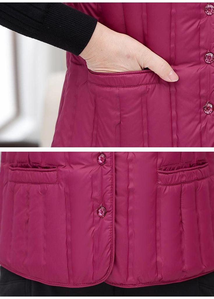 Elderly Women's Winter Cotton Vest - Warm Gilet for Seniors 60s & 70s