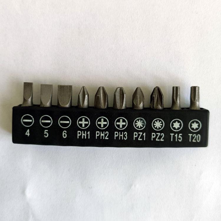 Short 25mm Phillips Bit Set, 10pc Torx with Hole for Power Drill Use