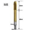 M3 M4 M5 M6 M8 Metric Screw Thread HSS Machine Plug Tap Drill Bit Hardware Tool