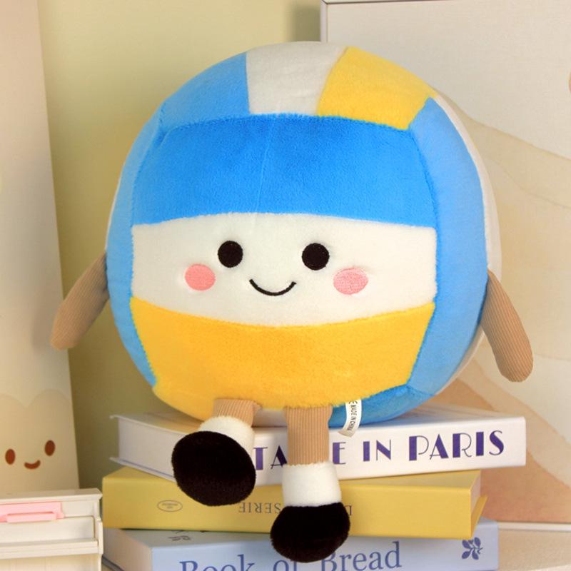 Cartoon Sports Ball Plush Toy: Tennis, Badminton, Basketball Gift Doll for Kids & Boyfriend