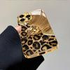 Löwe Leopard Muster Gold Metallic Lack Glas Handyhülle Für iPhone 17 Pro Max 16 15 14 13 12 11 Pro 15 14 Plus 17 Air 16E Hülle