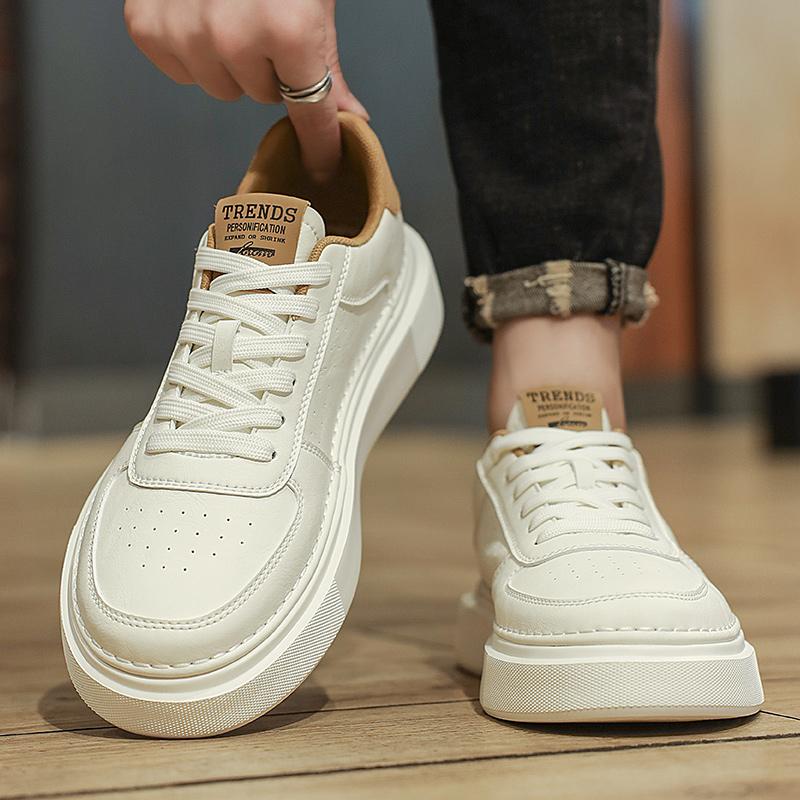 New Autumn Casual Board Shoes Leather Shoes Sports White Shoes