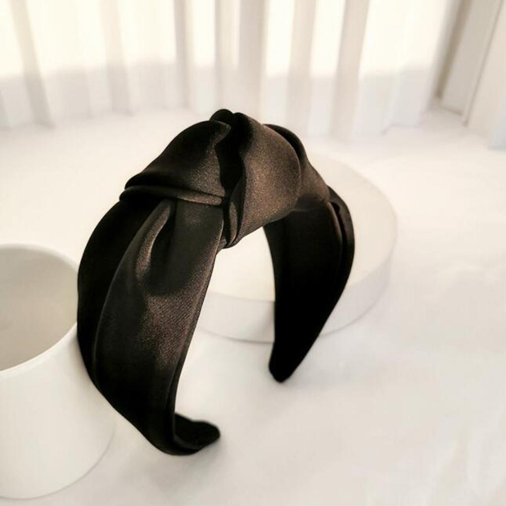 PROLY New Fashion Women Headband Adult Wide Side Solid Color Hairband Center Knot Turban Casual Hair Accessories