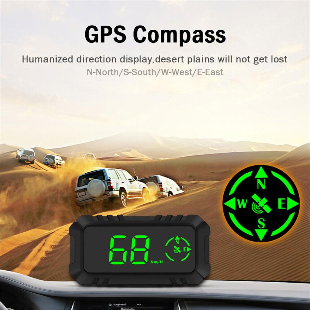 High-Definition HUD Car Head Up Display Overspeed Alarm Speedometer GPS HUD Digital Gauges Auto Fatigue Driving Reminder
