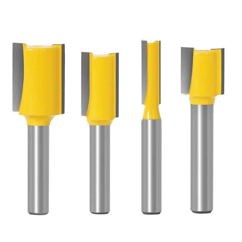 15 bucăți freză dreptă de tăiat pentru bucăți din lemn de tăiere din carbură de tungsten pentru prelucrarea lemnului Set de freză de 1/4 inch 8 mm