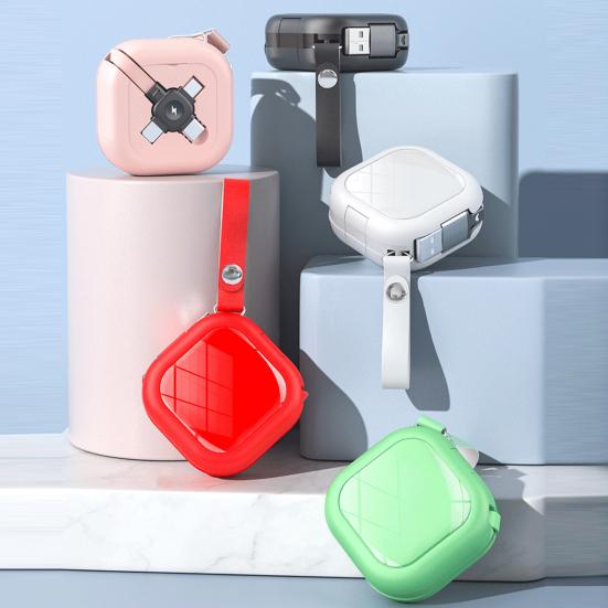 Cavo di ricarica retrattile 3 in 1 Ricarica rapida Supporto per supporto telefono per trasferimento dati Cavo dati multifunzionale di tipo C/USB/8 pin