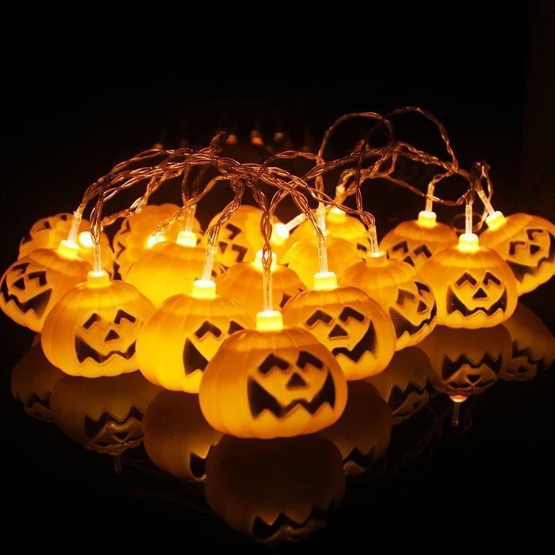 New Led Halloween Pumpkin/Little Ghost String Lights Decorative Atmosphere Lights Halloween Wall Decorations, Room Decoration Night Lights