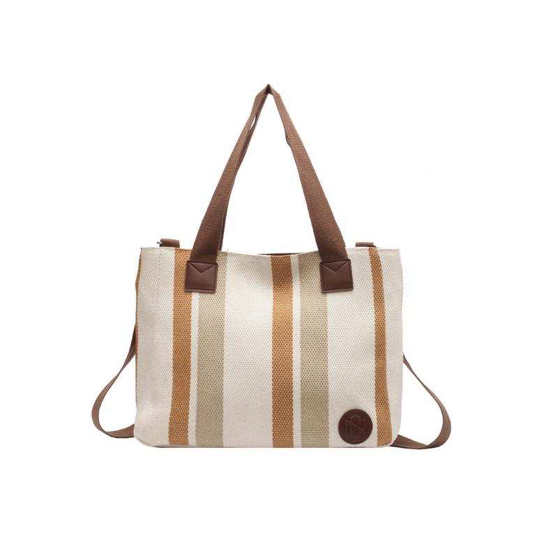 Contrasting Color Tote Bag Women's Large-capacity New High-end Casual Shoulder Messenger Bag Niche Commuter Bag