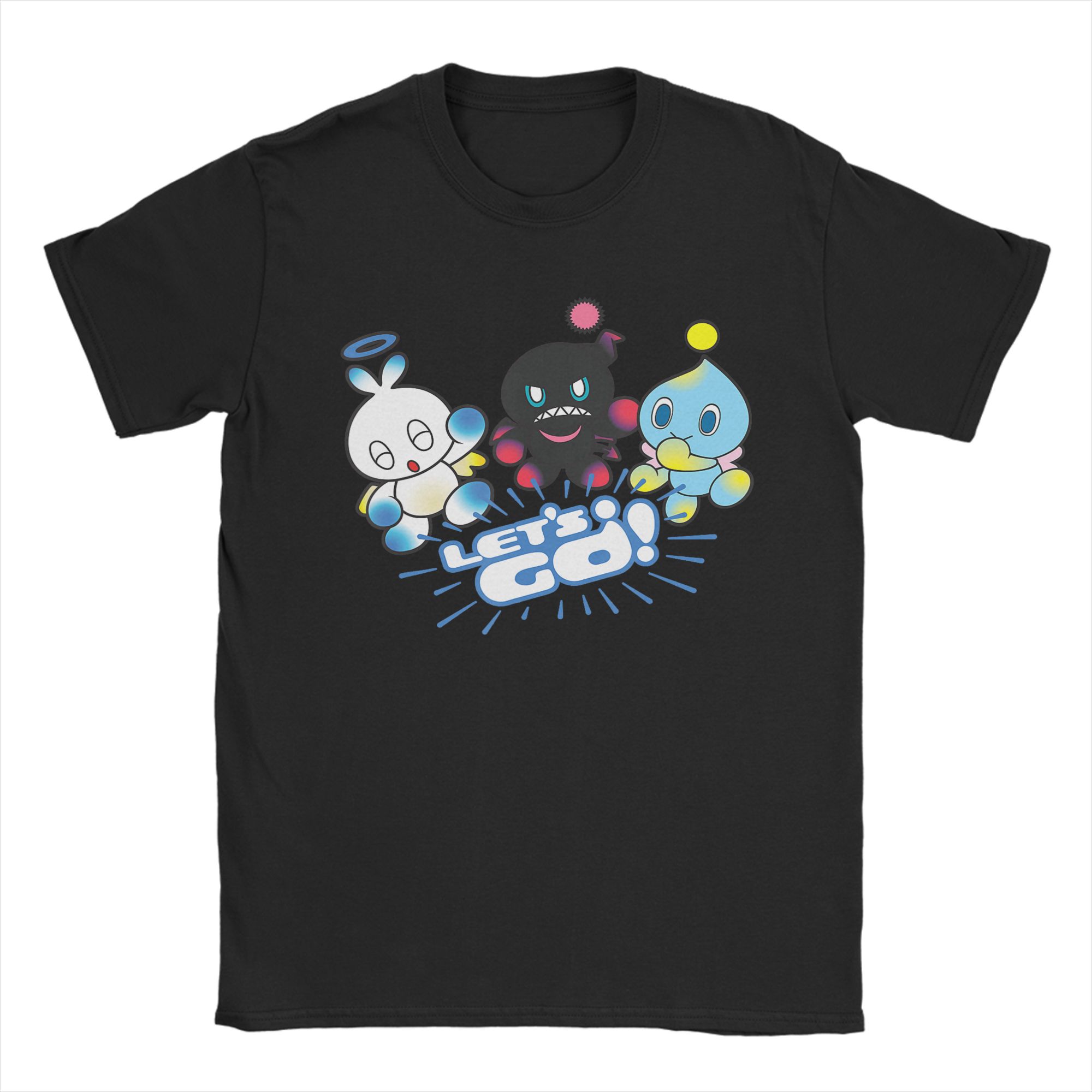 Oversized TShirt Summer Lets Go Chao Hedgehogs Cartoon Trending TShirts Cotton Tshirt for Unisex YK Casual Short Sleeve Tops S