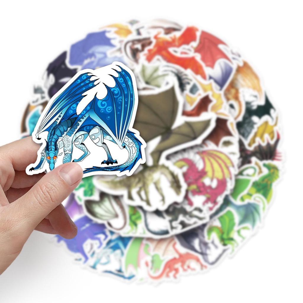 50pcs Dragon Graffiti Cool DIY Stickers: Creative Animal Design for Skateboard, Phone Case, Luggage, Waterproof