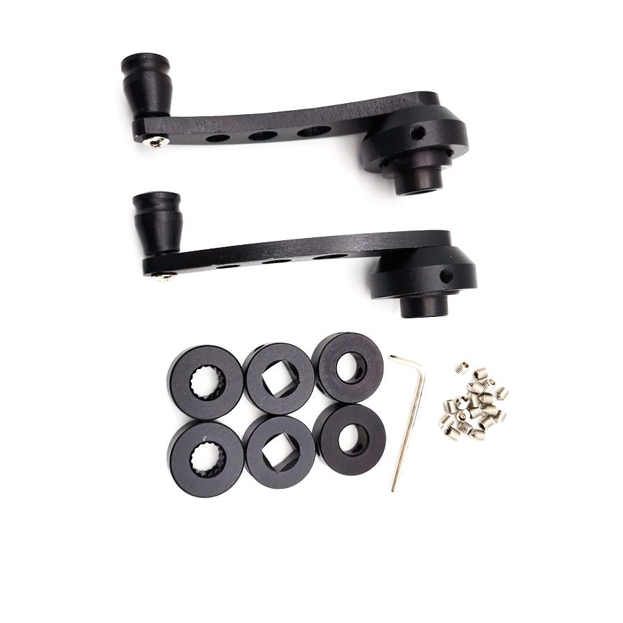 2 st Universal SVART Krom Aluminium Bil SUV Fönster/Dörr/Winder Vevhandtag
