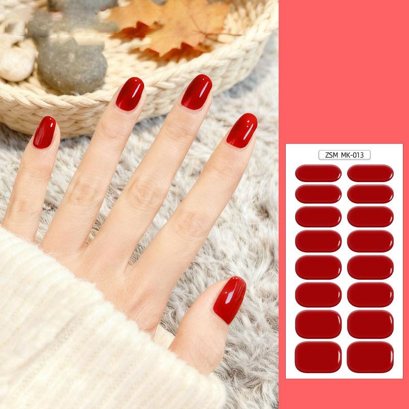 3PCS Solid Color No-Bake Gel Nail Stickers, Easy Application, Long-Lasting