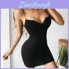 Elegant Women V-neck Bodycon Sleeveless Evening Party Cocktail Mini Dress In Gray