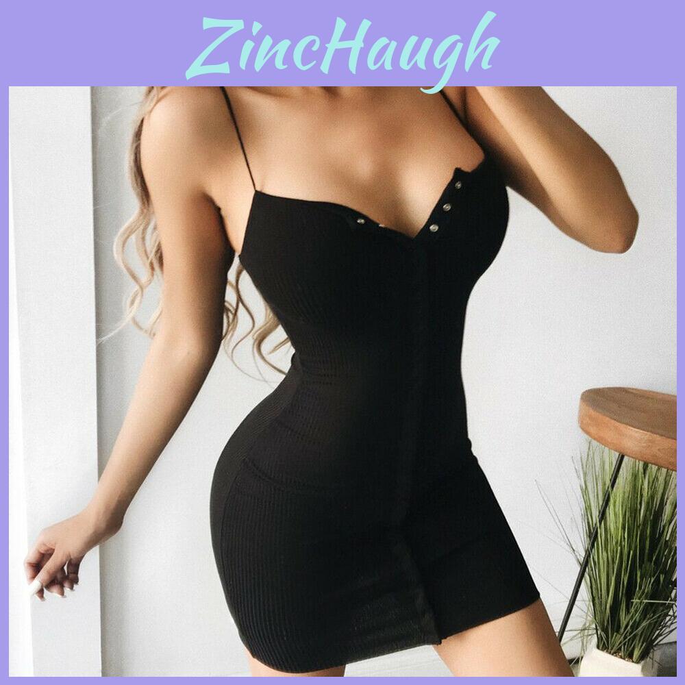 Elegante Vestito Mini Bodycon da Donna con Scollo a V, Senza Maniche, per Feste Serale, Cocktail, in Grigio