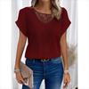 Summer Women's T-Shirt Lace Patchwork Short Sleeve Top