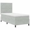 Box Spring Bed with Mattress Light Gray 90 X 190 Cm Velvet