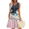Womens Summer Dresses Loose V Neck Sleeveless Sundresses Dress With Pockets