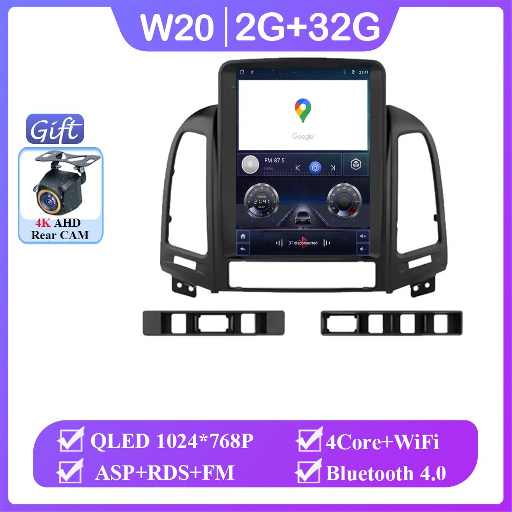 

9,7 дюйма для Hyundai Santa Fe 2006-2012 Android 14 автомагнитола мультимедиа видеоплеер навигация стерео GPS 4G BT Wifi