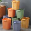HUIHUADU Thickened Portable Leather Pattern Square Trash Can