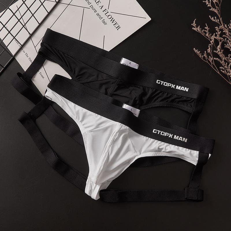 GTOPX Men's Sexy Ice Silk U-Convex Thong Underwear