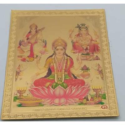 5X Zdjęcie Laxmi Ganesh Sarswati ZŁOTE 4 KULT BOGACTWA,BOGINI i NAUKI 9X6 CM JL184616538593