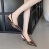 Fashion Pointed Toe Leopard Women Sandal 2025 Summer New Fashion Slope Heel Hollow Luxury Woman Shoes  Banquet Fashion Sexy Slide Sandal