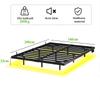 140x200 Bedframe met Zwevend Bed, LED Verlichting en Laadstation Bedframe, Metalen Bed met Lattenbodem Robuust en Stabiel, Eenvoudige Montage, Zwart