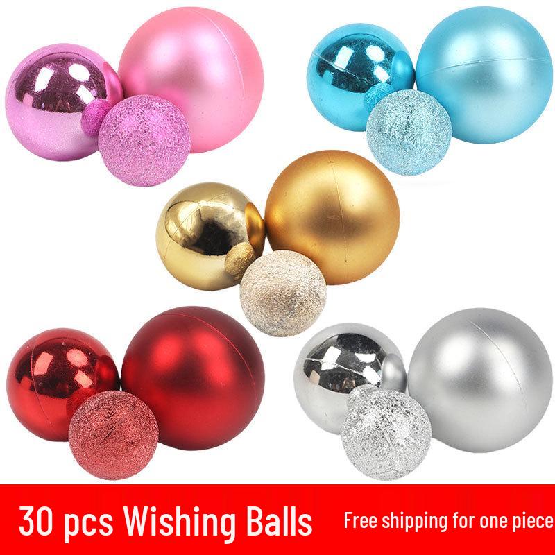 Valentine's Day & Birthday Cake Topper: Gold, Silver, and Colorful Transparent Wishing Balls Decoration