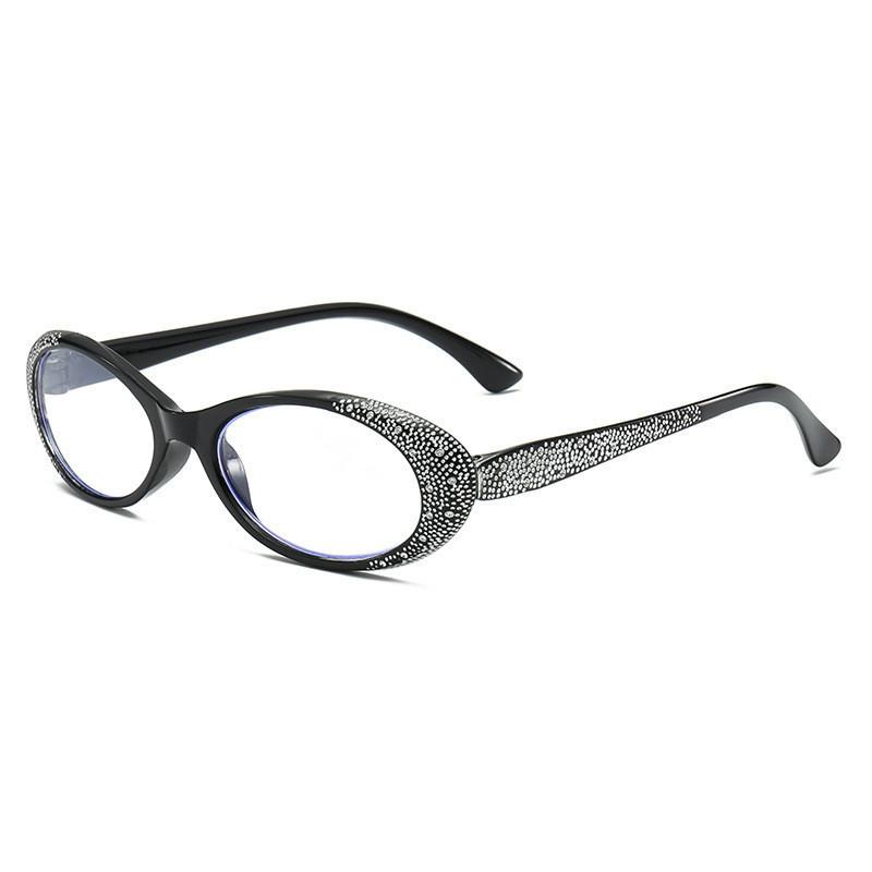 Fashionable Reading Glasses Imitation Diamond Inlay Anti Blue Light for Women, Comfortable for Middle-aged and Elderly Readers