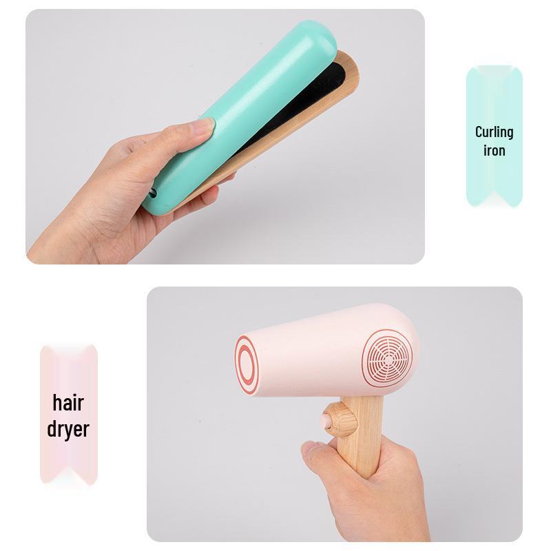 Girls' Wooden Makeup Bag Set for Pretend Play - Children's Cosmetics & Toys Gift