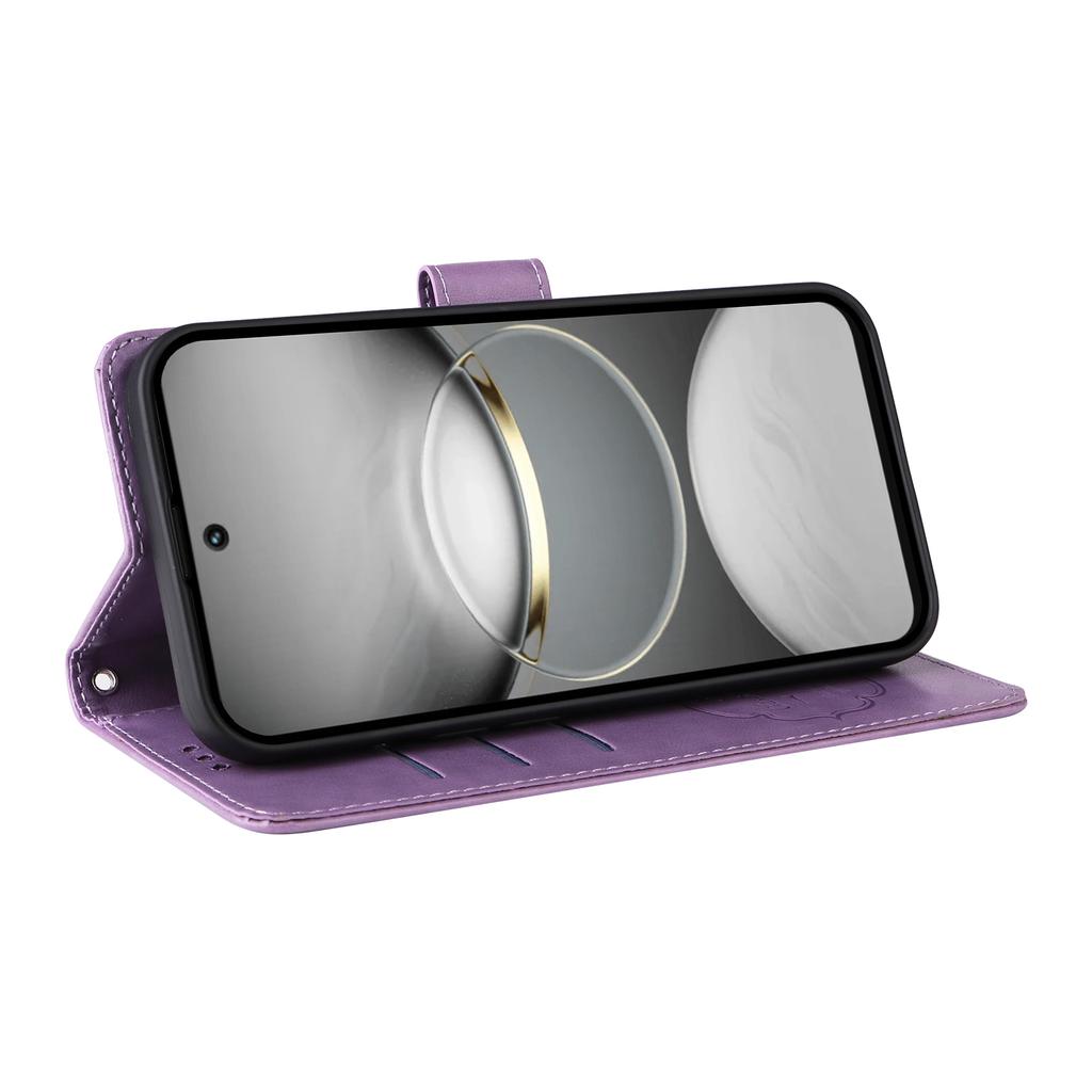 For TECNO Spark 30 4G Leather Case Butterfly Floral Imprint Wallet Stand Cover