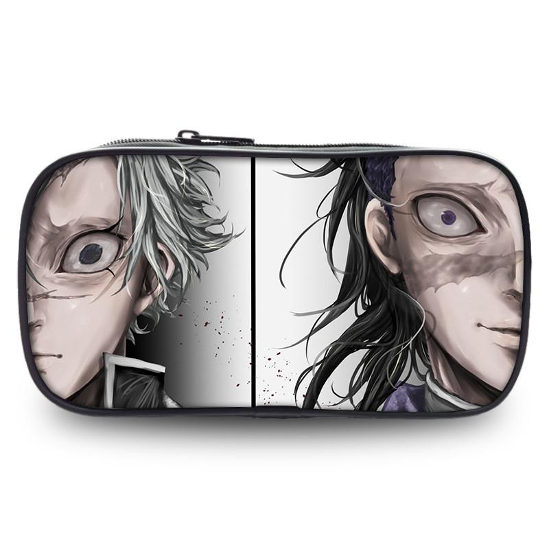 Spacious Oxford Demon Slayer Pencil Case For Students With Casual Style