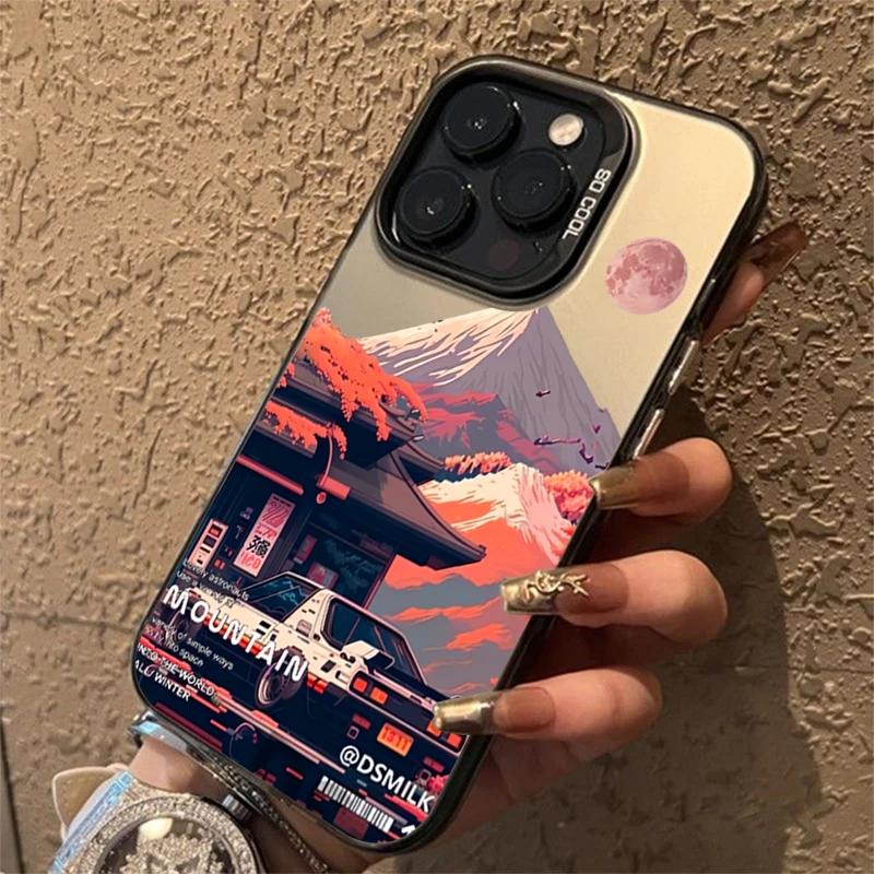 Fashion Car Snow Mountain Phone Case For Samsung Galaxy S24 S23 S22 S21 Ultra Plus S20 FE A13 A23 A15 A35 A55 A23 A52 Hard Cover