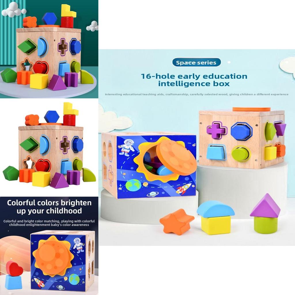 Geometrische Form Zuordnungsblöcke aus Holz für Kinder Pädagogisches Spielzeug zur Gehirnentwicklung