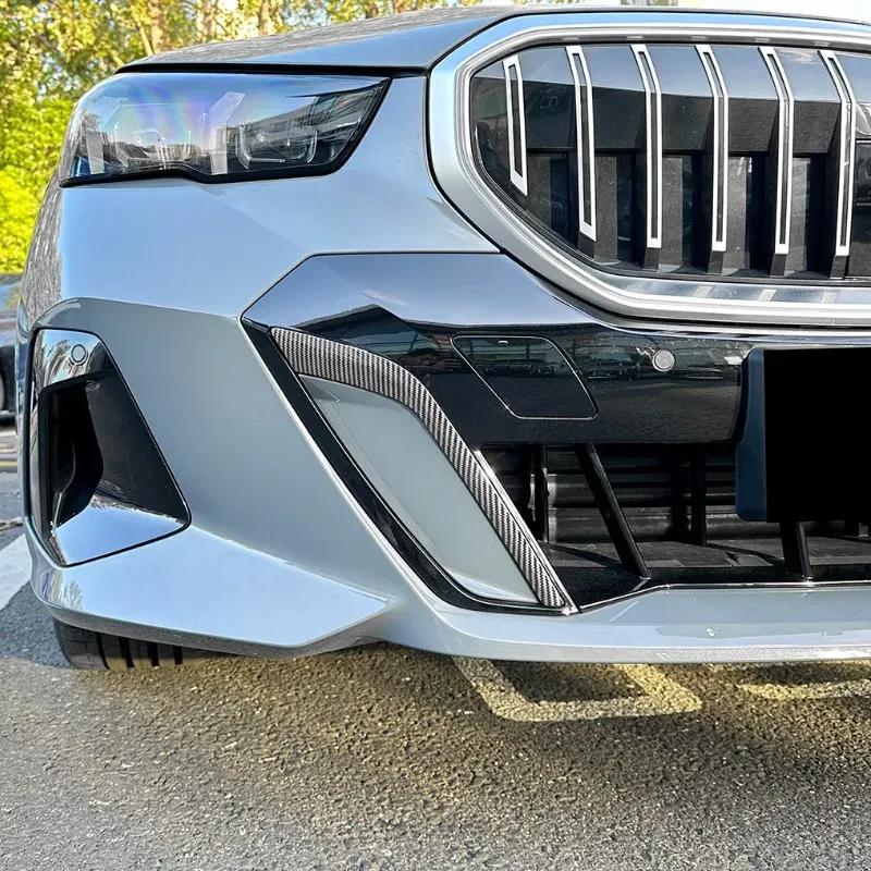 Car Front Bumper Air Vent Trim Spoiler For BMW 5 Series G60 G61 I5 M Sport 2024+ Canards Blade Side Splitter Stickers Cover