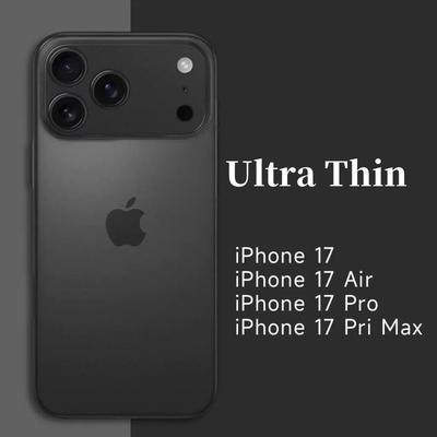 iPhone 17 Air 16 15 14 Plus 13 Pro Max için Lüks Ultra İnce Mat Yarı Saydam Sert PC Telefon Kılıfı Ai key Darbeye Dayanıklı Tampon Kılıf