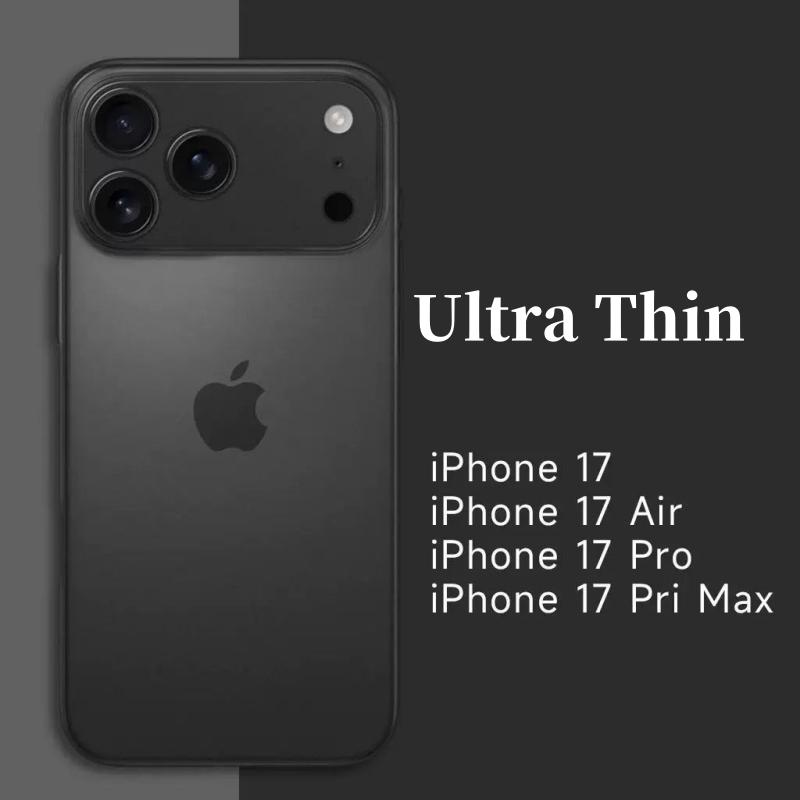 Luxury Ultra Thin Matte Translucent Hard PC Phone Case For iPhone 17 Air 16 15 14 Plus 13 Pro Max Ai Key Shockproof Bumper Cover