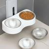 Wall Mounted Cats Watering Bowl Space Saving Height Adjustable Dog Eatting Bowl Double Bowl Neck Protection Pet Feeding Bowl