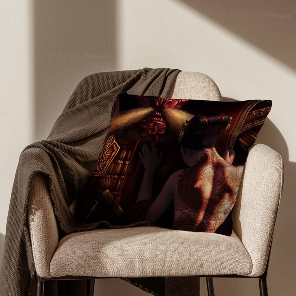 S-Samurai Warrior Geisha  Throw Pillow Case For 45*45cm,55*55cm,30*30cm For Home Bedroom Decoration And Protector