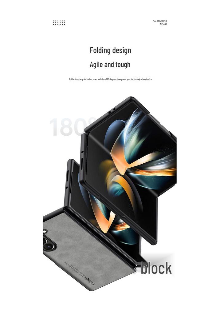 Samsung Z Fold7/6/5 Light Luxury Leather Texture Protective Phone Case