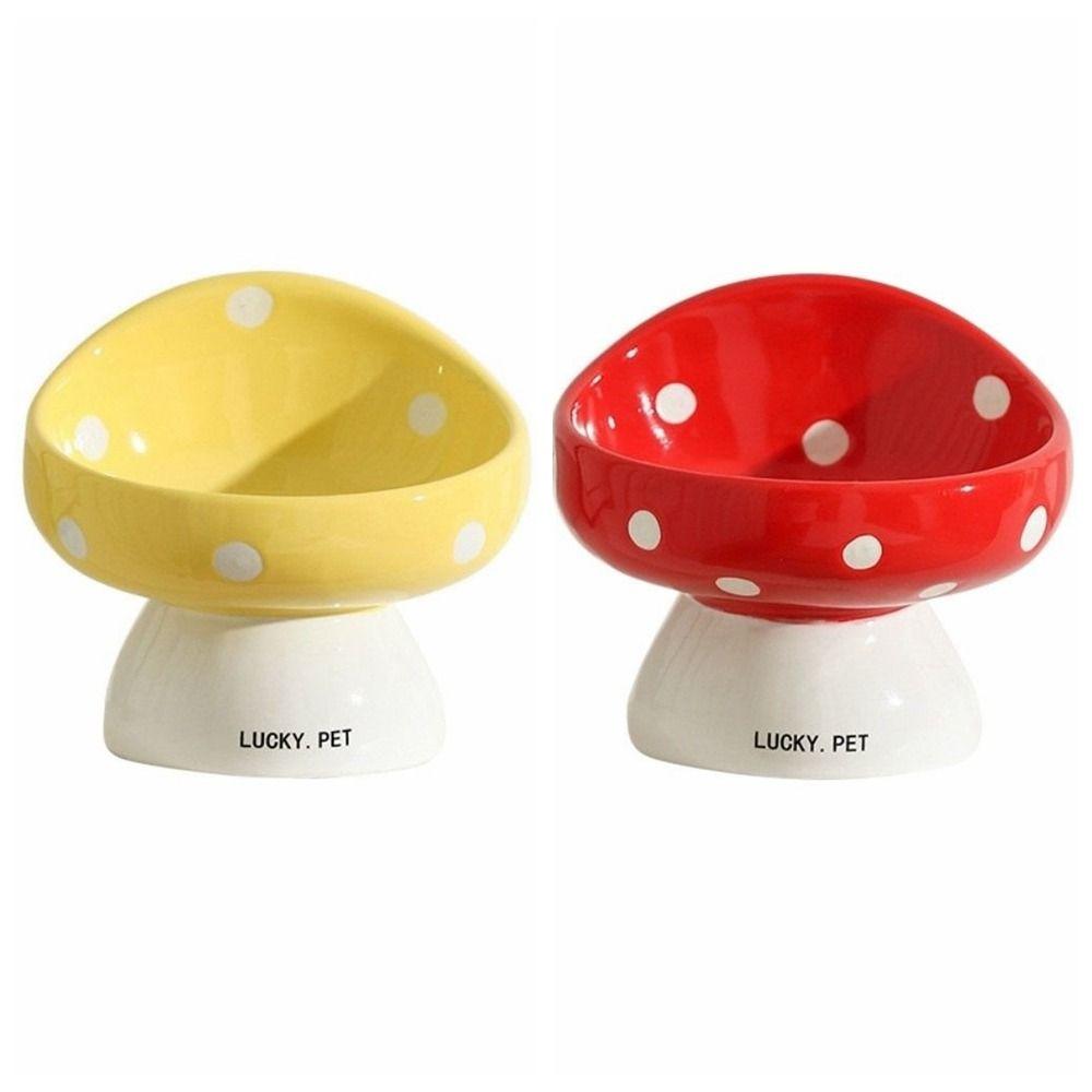 Keramik Haustier Hochfußnapf Schrägmaul Haustier Trinknapf Futterspender Niedlicher Katzennapf Wasserbehälter